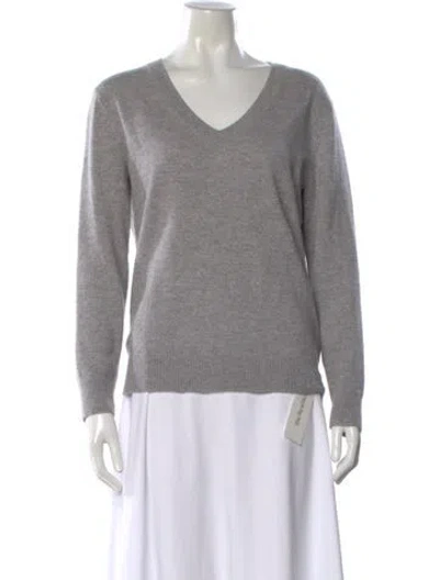 Pre-owned Vince Cashmere V-neck Sweater In Gray