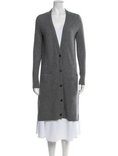 Pre-owned Vince Cashmere V-neck Sweater In Gray