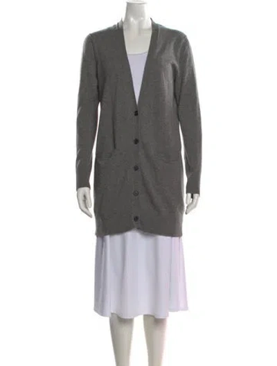 Pre-owned Vince Cashmere V-neck Sweater In Gray