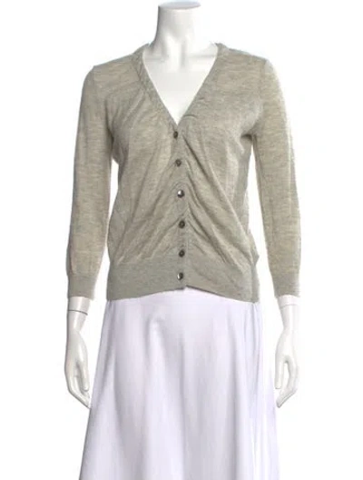 Pre-owned Vince Cashmere V-neck Sweater In Gray