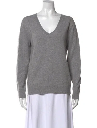 Pre-owned Vince Cashmere V-neck Sweater In Gray
