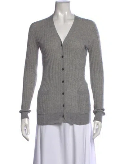 Pre-owned Vince Cashmere V-neck Sweater In Gray