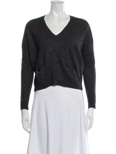 Pre-owned Vince Cashmere V-neck Sweater In Gray