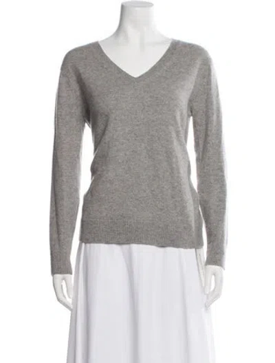 Pre-owned Vince Cashmere V-neck Sweater In Gray