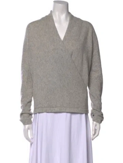 Pre-owned Vince Cashmere V-neck Sweater In Gray