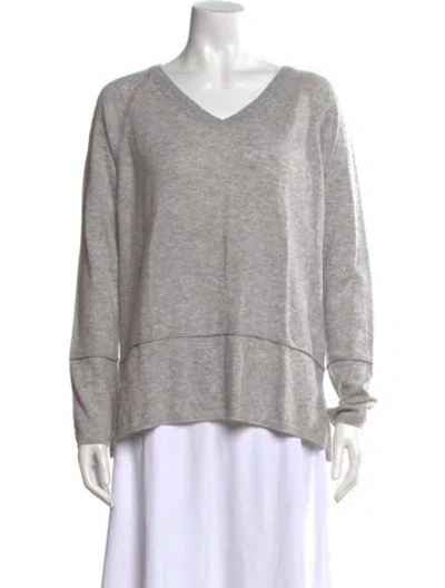 Pre-owned Vince Cashmere V-neck Sweater In Gray