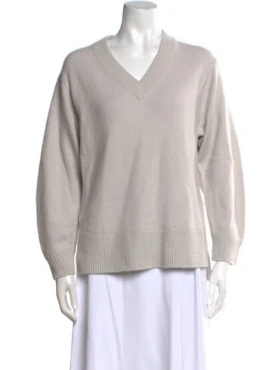 Pre-owned Vince Cashmere V-neck Sweater In Gray