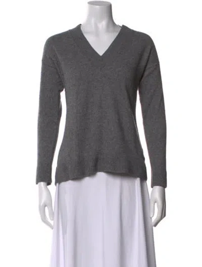 Pre-owned Vince Cashmere V-neck Sweater In Gray