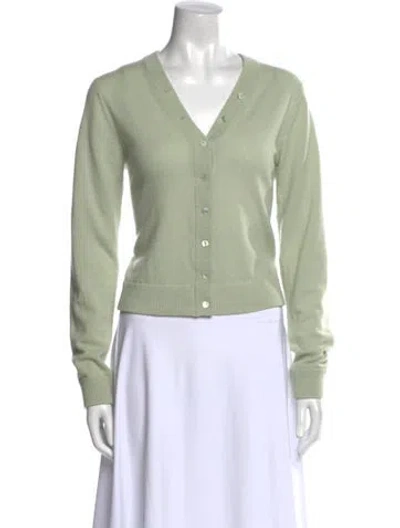 Pre-owned Vince Cashmere V-neck Sweater In Green