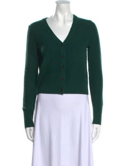 Pre-owned Vince Cashmere V-neck Sweater In Green