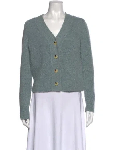 Pre-owned Vince Cashmere V-neck Sweater In Green