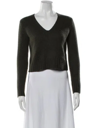 Pre-owned Vince Cashmere V-neck Sweater In Green