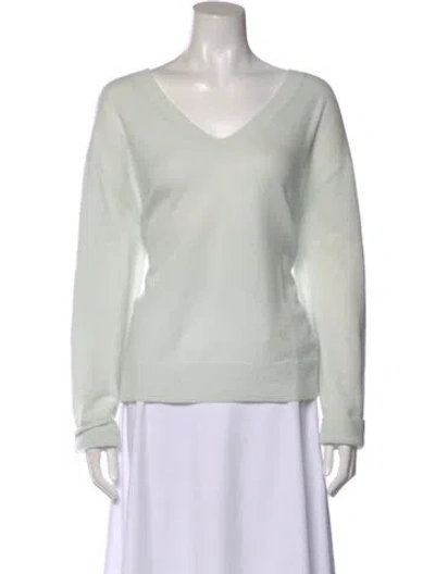 Pre-owned Vince Cashmere V-neck Sweater In Green