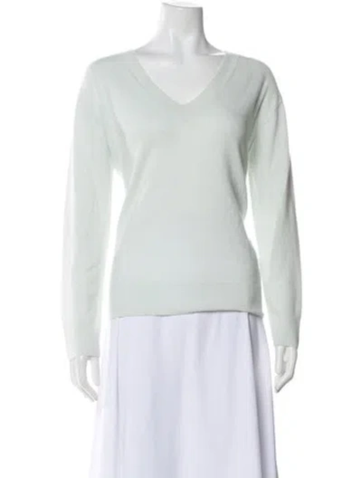 Pre-owned Vince Cashmere V-neck Sweater In Green