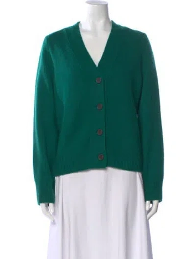 Pre-owned Vince Cashmere V-neck Sweater In Green