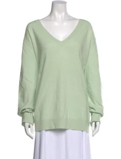 Pre-owned Vince Cashmere V-neck Sweater In Green