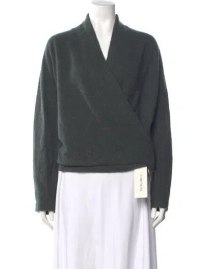 Pre-owned Vince Cashmere V-neck Sweater In Green