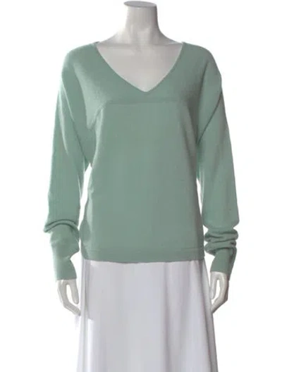 Pre-owned Vince Cashmere V-neck Sweater In Green