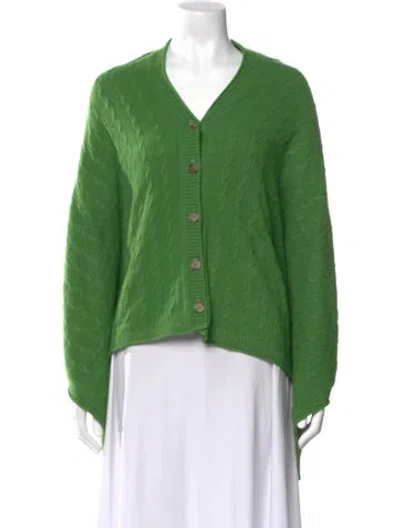 Pre-owned Vince Cashmere V-neck Sweater In Green