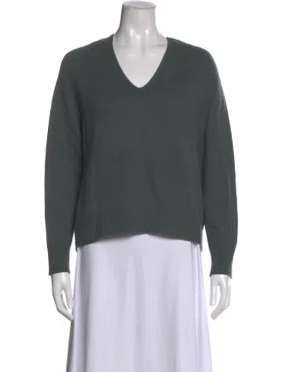 Pre-owned Vince Cashmere V-neck Sweater In Green