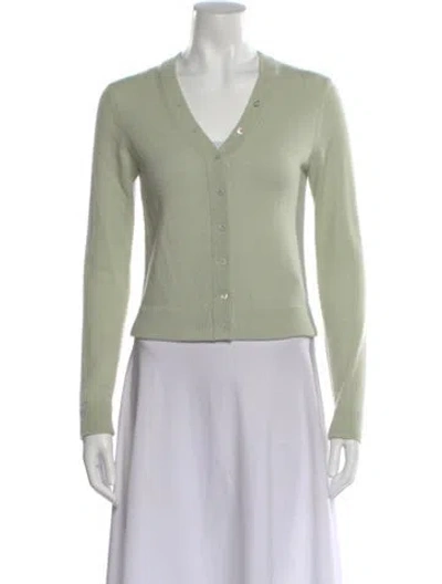 Pre-owned Vince Cashmere V-neck Sweater In Green