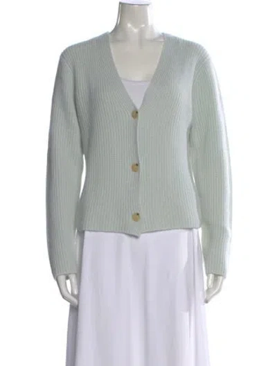 Pre-owned Vince Cashmere V-neck Sweater In Green