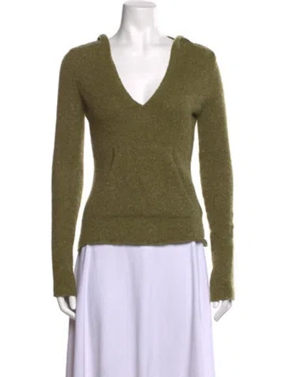 Pre-owned Vince Cashmere V-neck Sweater In Green