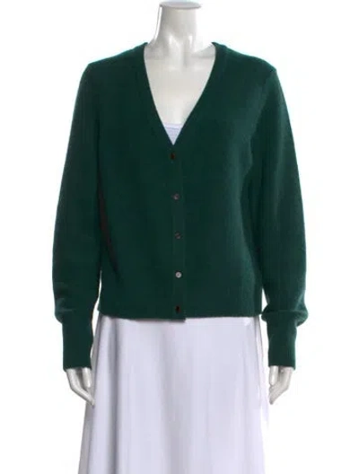 Pre-owned Vince Cashmere V-neck Sweater In Green