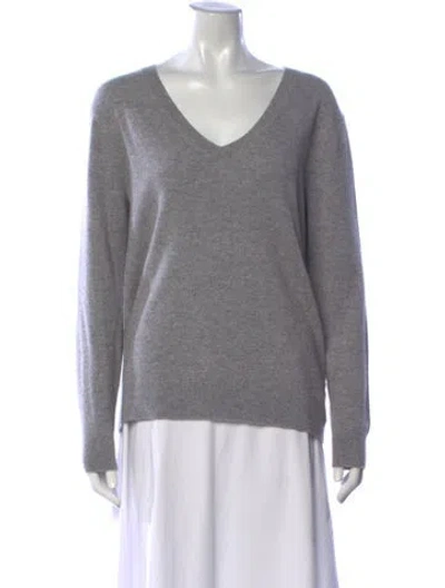 Pre-owned Vince Cashmere V-neck Sweater In Grey