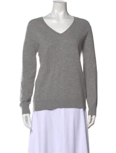 Pre-owned Vince Cashmere V-neck Sweater In Grey