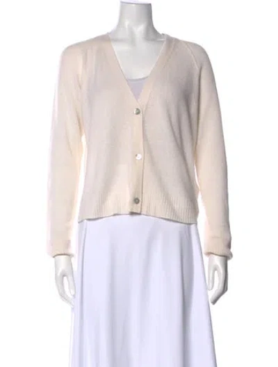 Pre-owned Vince Cashmere V-neck Sweater In Neutral