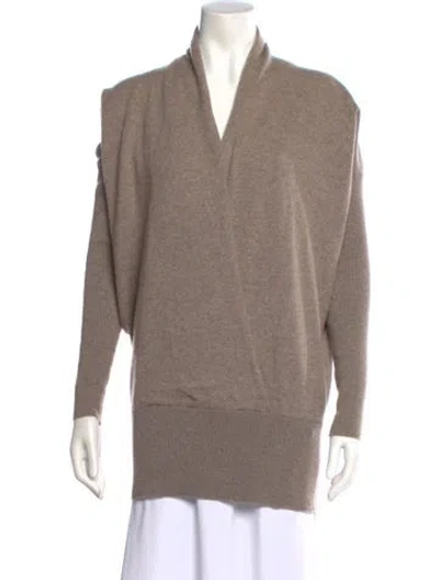 Pre-owned Vince Cashmere V-neck Sweater In Neutral
