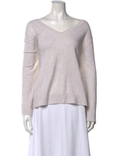 Pre-owned Vince Cashmere V-neck Sweater In Neutral