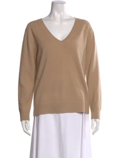 Pre-owned Vince Cashmere V-neck Sweater In Neutral