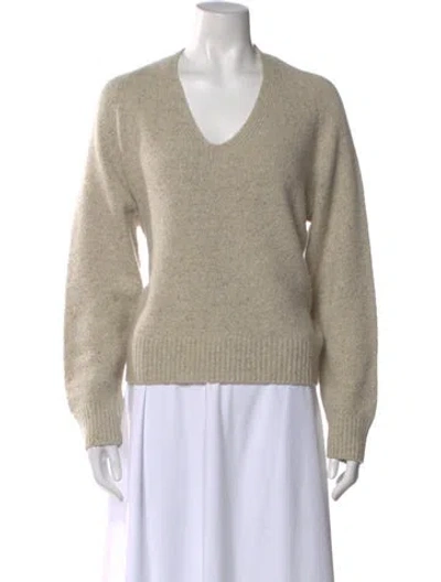 Pre-owned Vince Cashmere V-neck Sweater In Neutral