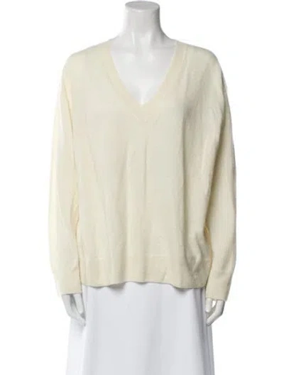 Pre-owned Vince Cashmere V-neck Sweater In Neutral