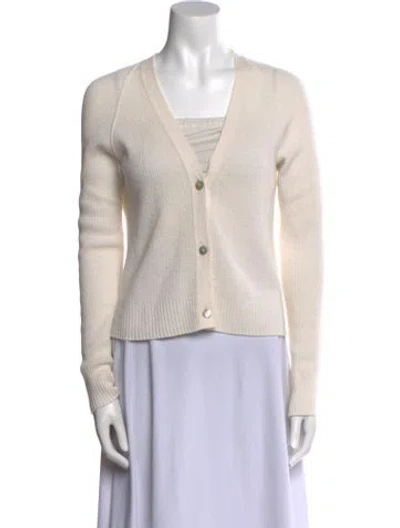 Pre-owned Vince Cashmere V-neck Sweater In Neutral