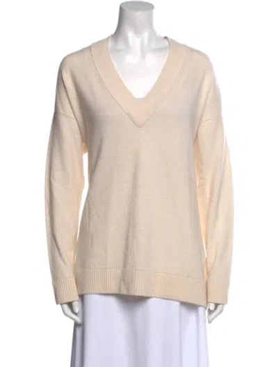 Pre-owned Vince Cashmere V-neck Sweater In Neutral