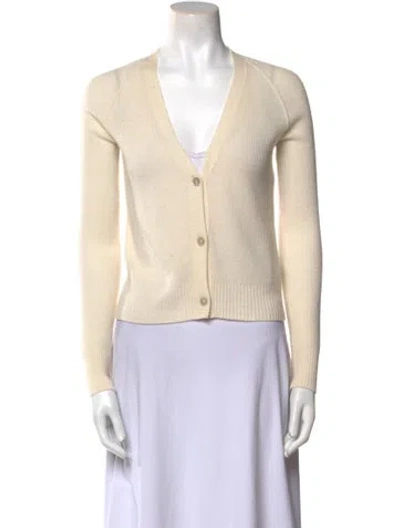 Pre-owned Vince Cashmere V-neck Sweater In Neutral
