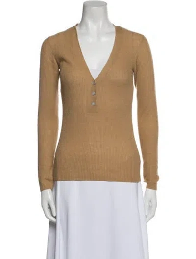 Pre-owned Vince Cashmere V-neck Sweater In Neutral