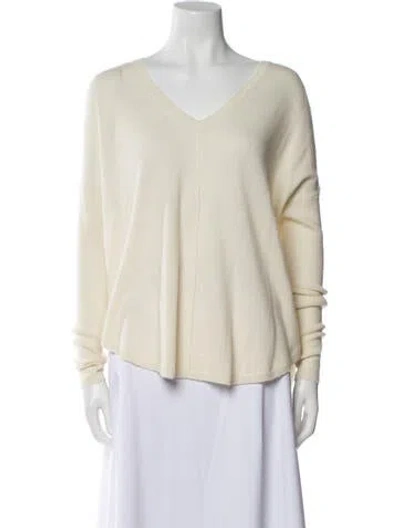 Pre-owned Vince Cashmere V-neck Sweater In Neutral