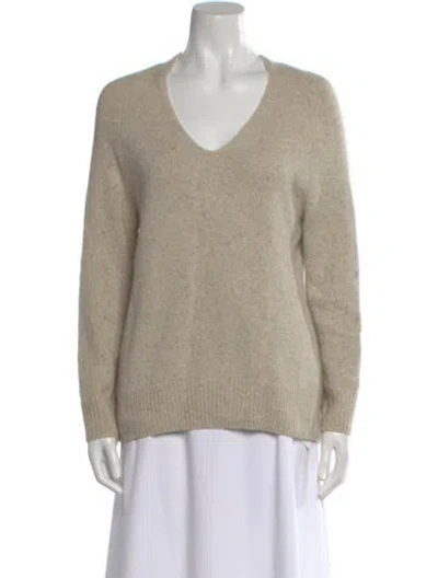 Pre-owned Vince Cashmere V-neck Sweater In Neutral