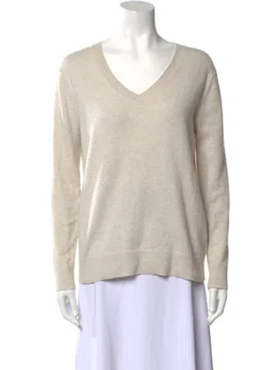 Pre-owned Vince Cashmere V-neck Sweater In Neutral
