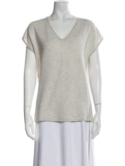 Pre-owned Vince Cashmere V-neck Sweater In Neutral
