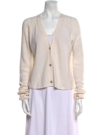 Pre-owned Vince Cashmere V-neck Sweater In Neutral
