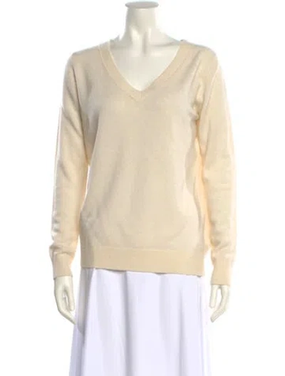 Pre-owned Vince Cashmere V-neck Sweater In Neutral