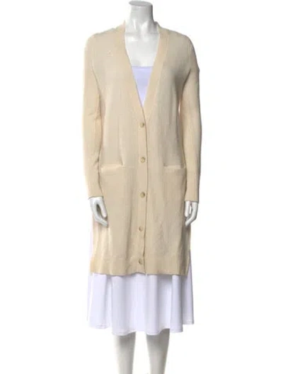Pre-owned Vince Cashmere V-neck Sweater In Neutral