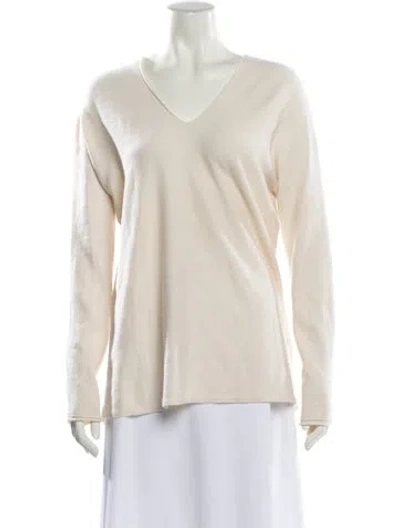 Pre-owned Vince Cashmere V-neck Sweater In Neutral