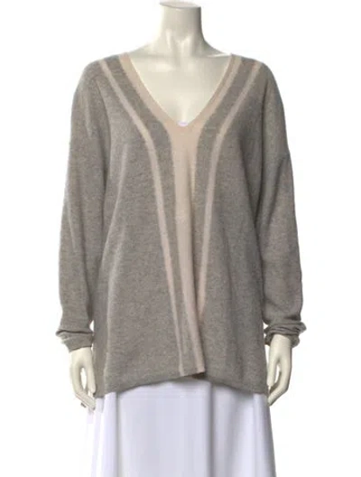 Pre-owned Vince Cashmere V-neck Sweater In Neutral