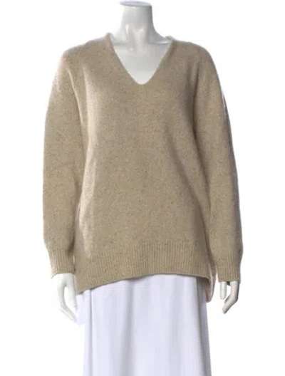 Pre-owned Vince Cashmere V-neck Sweater In Neutral